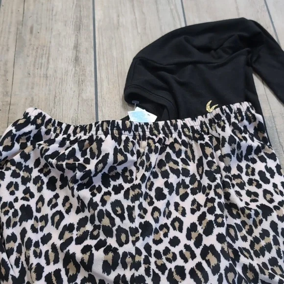 NWT The Children's Place Girl's 2 Piece Cat/Cheetah/Leopard Print Pajamas/PJs - Picture 4 of 8